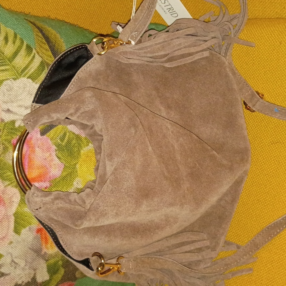 SuedeAstr Fringe Shoulder Bag - Brown
